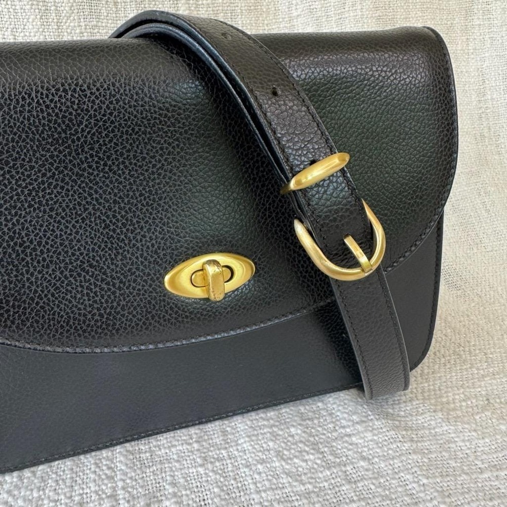 Vintage Coach Spence Bag‎ Black Leather Shoulder Bag Made in Italy - Picture 10 of 10